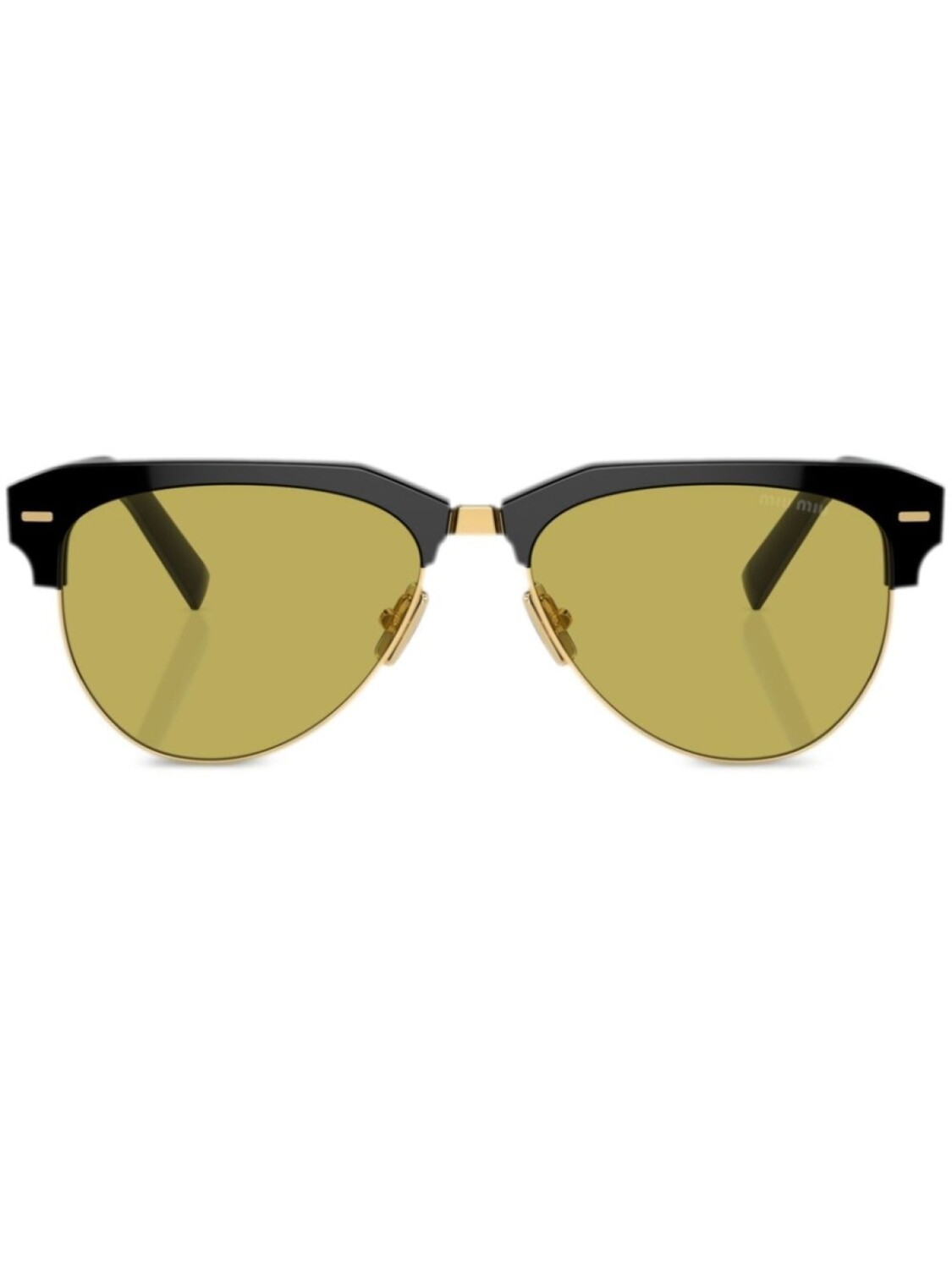 Miu Miu Eyewear солнцезащитные очки в овальной оправе с логотипом, черный 
Miu Miu Eyewear солнцезащитные очки в овальной оправе с логотипом, черный