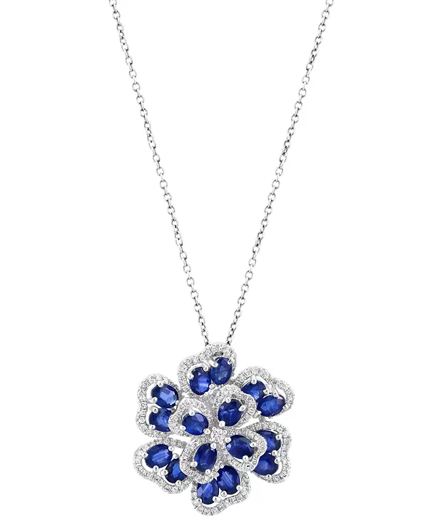 Ожерелье с подвеской в виде цветка Эффи из 14-каратного розового золота с рубинами (3-3/4 карата) и бриллиантами (5/8 карата) длиной 18 дюймов Effy Collection, sapphire
Ожерелье с подвеской в виде цветка Эффи из 14-каратного розового золота с рубинами (3-3/4 карата) и бриллиантами (5/8 карата) длиной 18 дюймов Effy Collection, sapphire