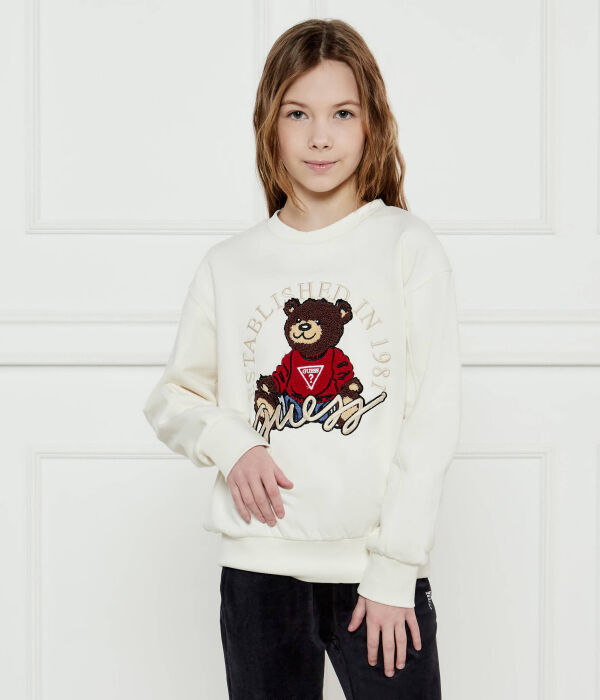 Толстовка детская Guess с изображением медведя, экрю
Толстовка детская Guess с изображением медведя, экрю