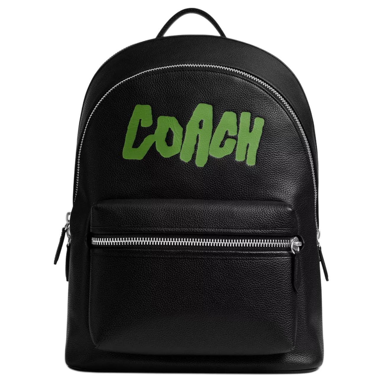 COACH Чартер большой унисекс рюкзак из полированной галечной кожи черный и зеленый
COACH Чартер большой унисекс рюкзак из полированной галечной кожи черный и зеленый