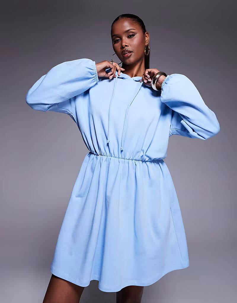 Платье-свитшот с капюшоном и плиссированной юбкой синего цвета Asos Design
Платье-свитшот с капюшоном и плиссированной юбкой синего цвета Asos Design