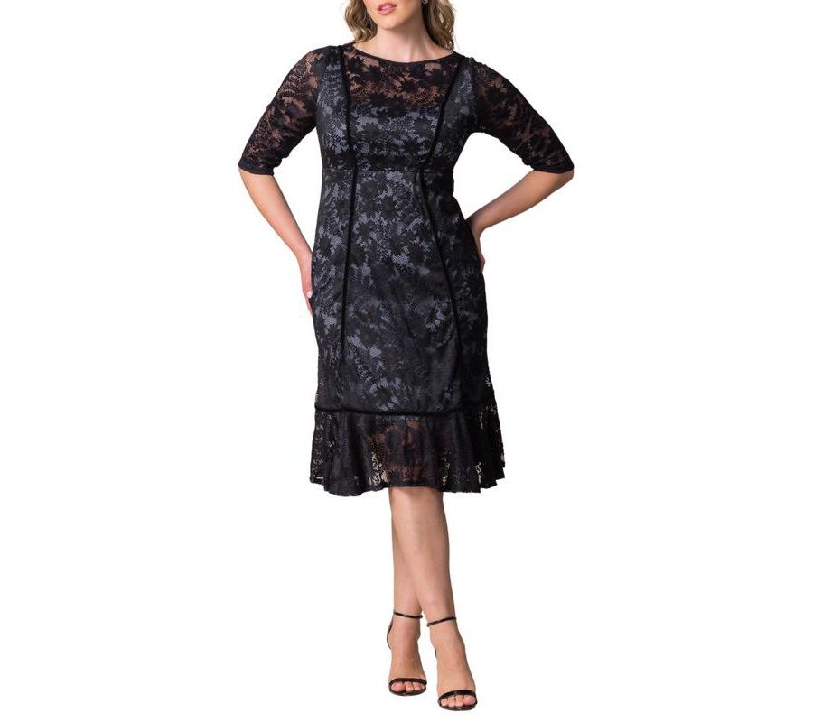 Коктейльное платье Hampton Lace большого размера с бархатной отделкой Kiyonna, Shadowed stream
Коктейльное платье Hampton Lace большого размера с бархатной отделкой Kiyonna, Shadowed stream