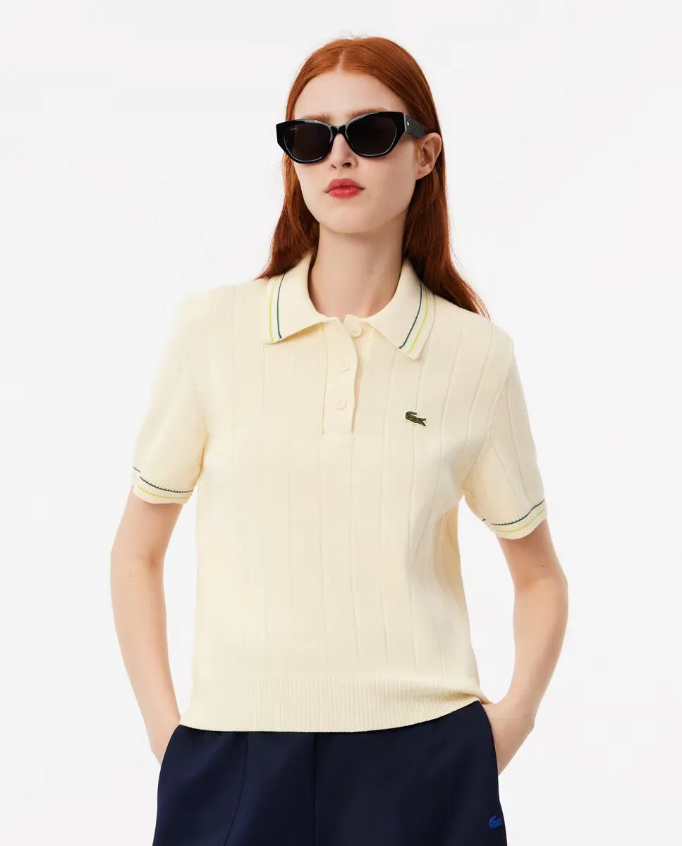 Женская рубашка поло с коротким рукавом французского производства в рубчик из хлопка Lacoste, белый
Женская рубашка поло с коротким рукавом французского производства в рубчик из хлопка Lacoste, белый