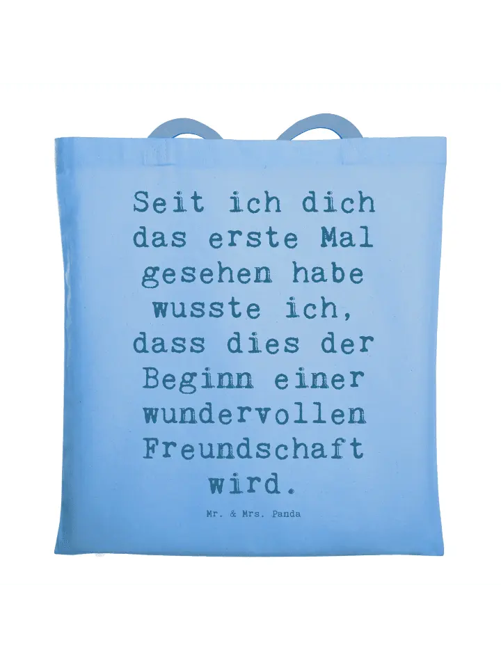 Сумка для переноски Mr & Mrs Panda Spruch Neue Freunde finden, небесно-синий
Сумка для переноски Mr & Mrs Panda Spruch Neue Freunde finden, небесно-синий