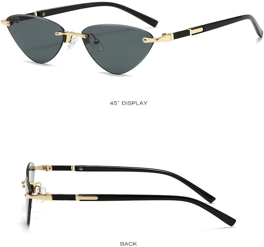 Модные солнцезащитные очки-«кошачий глаз» треугольной формы для женщин, ретро-очки без оправы из металла, очки для вождения, защита от УФ-излучения UV400 KTUCN, Gray
Модные солнцезащитные очки-«кошачий глаз» треугольной формы для женщин, ретро-очки без оправы из металла, очки для вождения, защита от УФ-излучения UV400 KTUCN, Gray