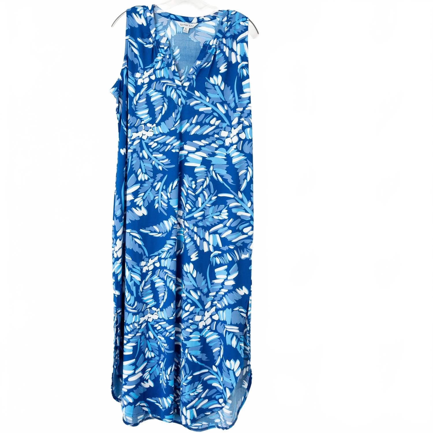 Женское синее бесшовное макси-платье с принтом La mer luxe
Женское синее бесшовное макси-платье с принтом La mer luxe