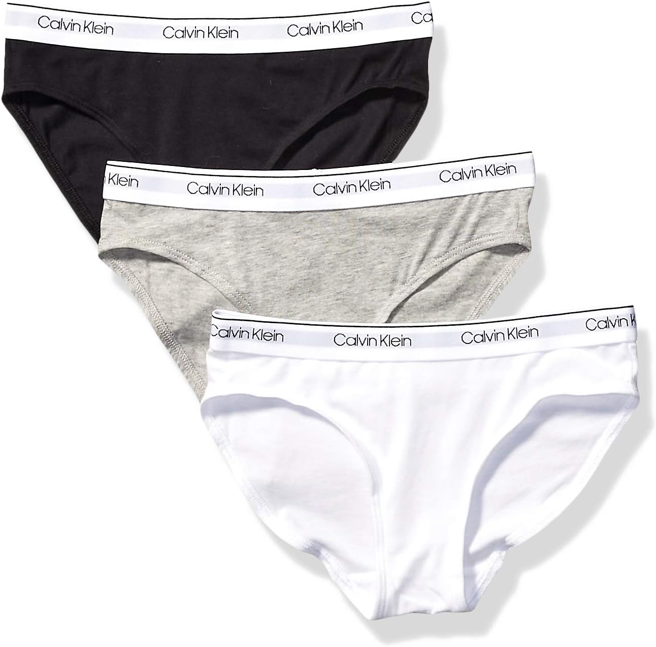Современные хлопковые трусики-бикини Calvin Klein для девочек, 3 Pack - Heather Grey, Classic White, Black
Современные хлопковые трусики-бикини Calvin Klein для девочек, 3 Pack - Heather Grey, Classic White, Black