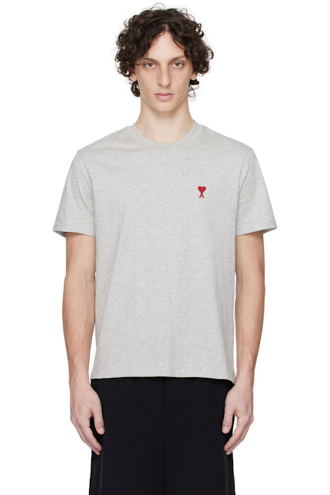Серая хлопковая футболка Ami de Coeur AMI Paris
Серая хлопковая футболка Ami de Coeur AMI Paris