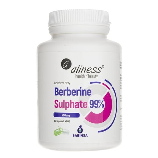 Aliness, Берберин, Сульфат 99% 400 мг, 60 капсул
Aliness, Берберин, Сульфат 99% 400 мг, 60 капсул