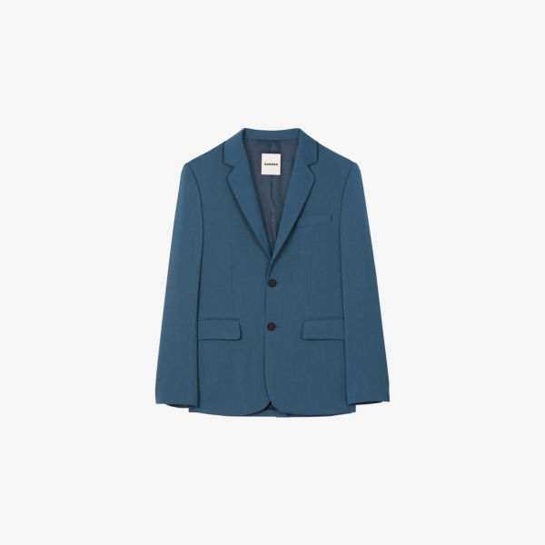 Блейзер Sandro с лацканами однобортный шерстяной, синий
Блейзер Sandro с лацканами однобортный шерстяной, синий