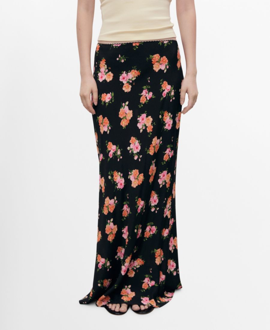 Женская юбка с кружевной отделкой и цветочным принтом MANGO, Black
Женская юбка с кружевной отделкой и цветочным принтом MANGO, Black