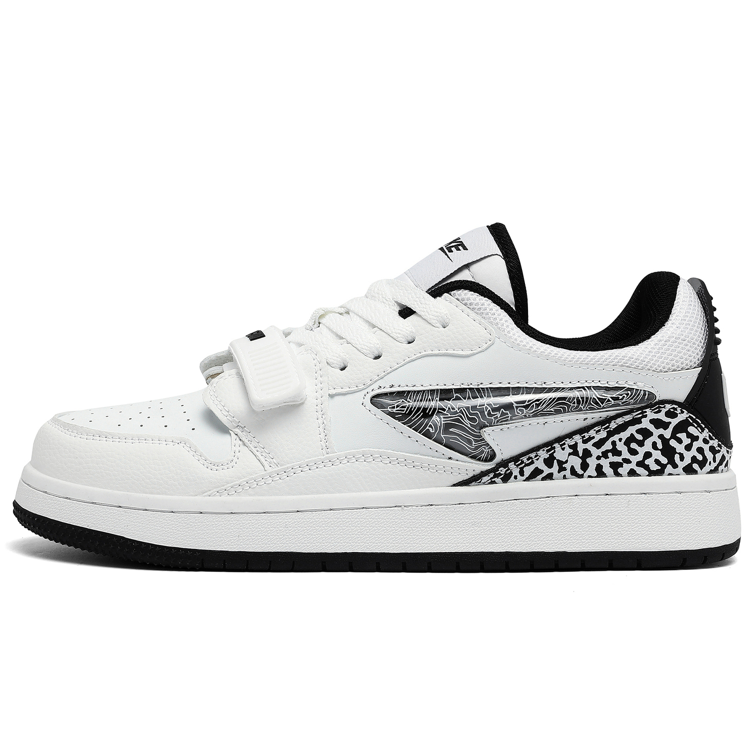 MEIKE Абразивостойкие легкие дышащие нескользящие низкие скейтбордские кроссовки унисекс бело-черные, цвет White Black 
MEIKE Абразивостойкие легкие дышащие нескользящие низкие скейтбордские кроссовки унисекс бело-черные, цвет White Black