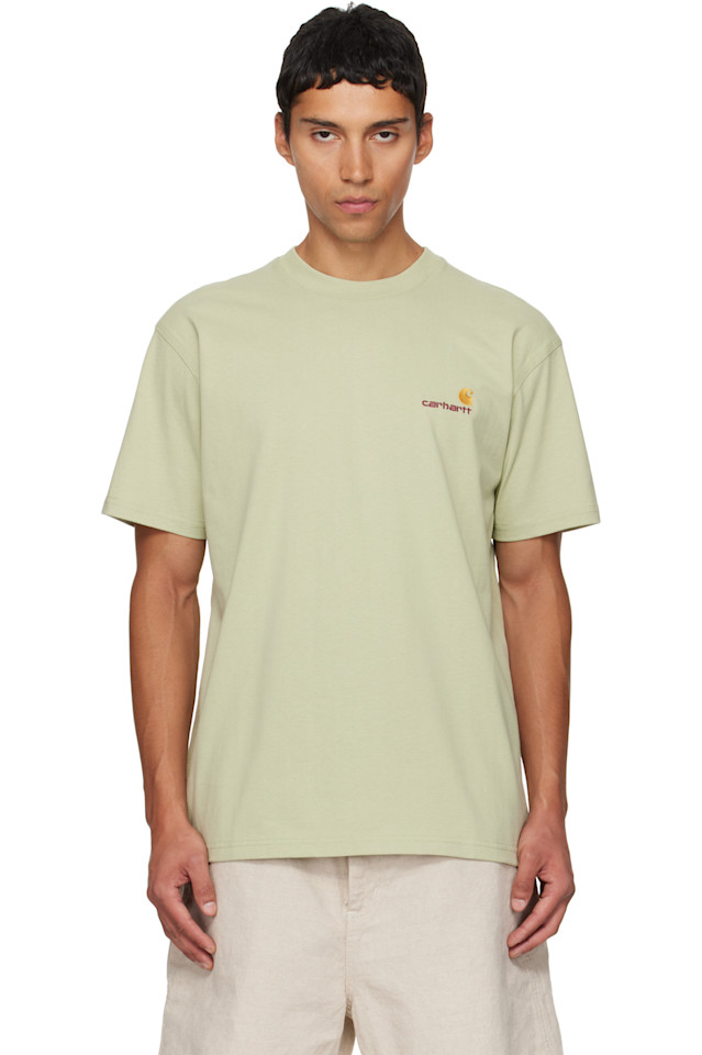 Carhartt Work In Progress Зеленая футболка с американским шрифтом
Carhartt Work In Progress Зеленая футболка с американским шрифтом