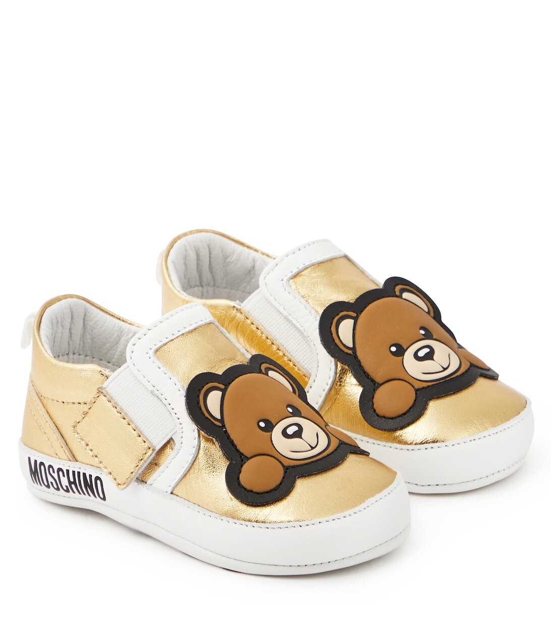 Кроссовки Baby с эффектом металлик и логотипом Moschino, золотой
Кроссовки Baby с эффектом металлик и логотипом Moschino, золотой