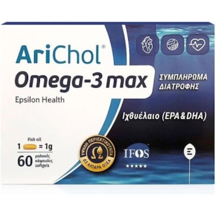 Arichol Omega-3 Max Epa Dha - 60 мягких таблеток Epsilon Health
Arichol Omega-3 Max Epa Dha - 60 мягких таблеток Epsilon Health