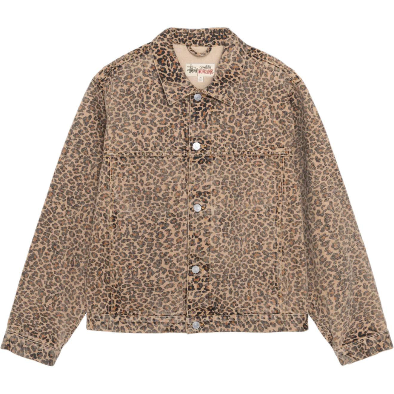 Stussy Винтажная джинсовая куртка дальнобойщика, Leopard Print
Stussy Винтажная джинсовая куртка дальнобойщика, Leopard Print