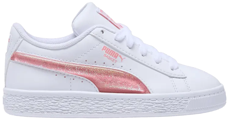 Кроссовки Puma Basket Little Kid 'Glitter', белый
Кроссовки Puma Basket Little Kid 'Glitter', белый