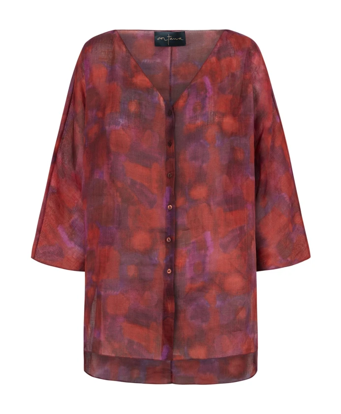 Блузка с v образным вырезом и акварельным принтом Cortana, красный
Блузка с v образным вырезом и акварельным принтом Cortana, красный