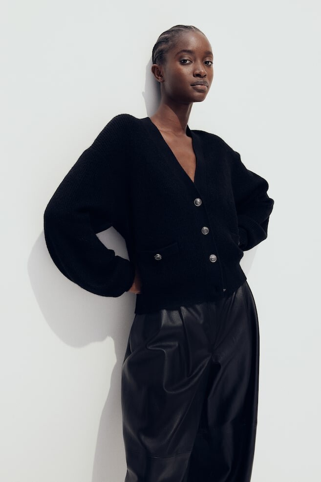 Кардиган рельефной вязки H&M, черный
Кардиган рельефной вязки H&M, черный