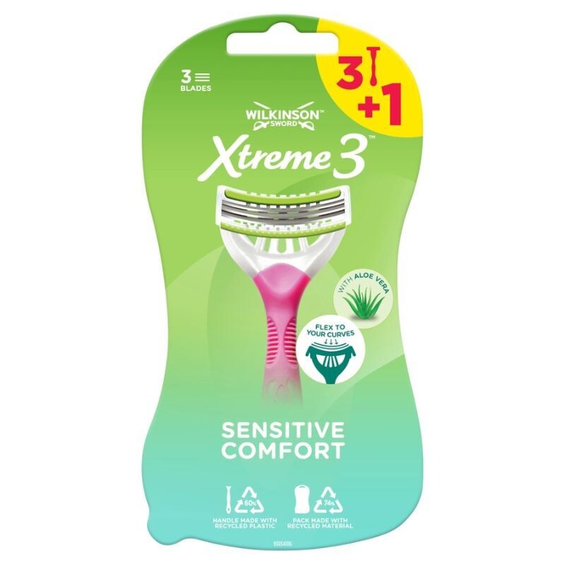 Wilkinson Xtreme3 Beauty Sensitive женская бритва, 4 шт.
Wilkinson Xtreme3 Beauty Sensitive женская бритва, 4 шт.