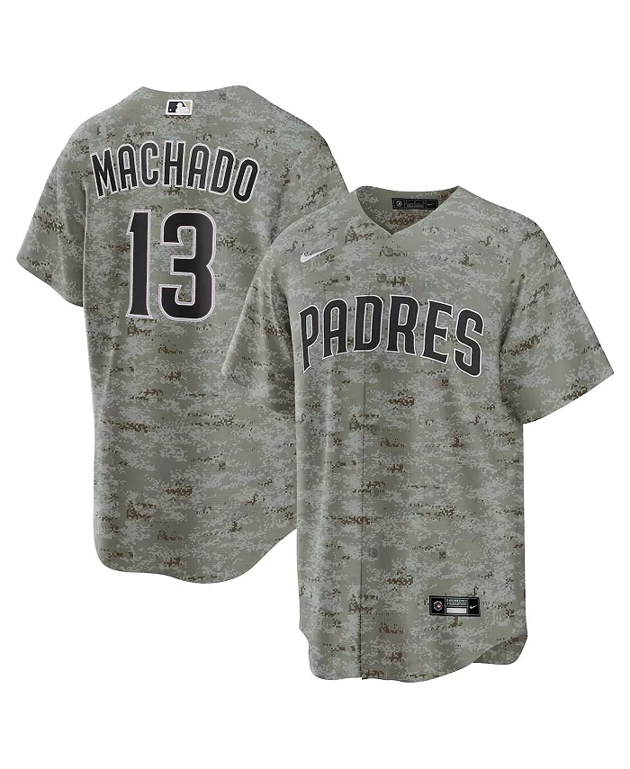Мужская камуфлированная реплика игровой футболки San Diego Padres USMC Alternate Мэнни Мачадо Nike
Мужская камуфлированная реплика игровой футболки San Diego Padres USMC Alternate Мэнни Мачадо Nike