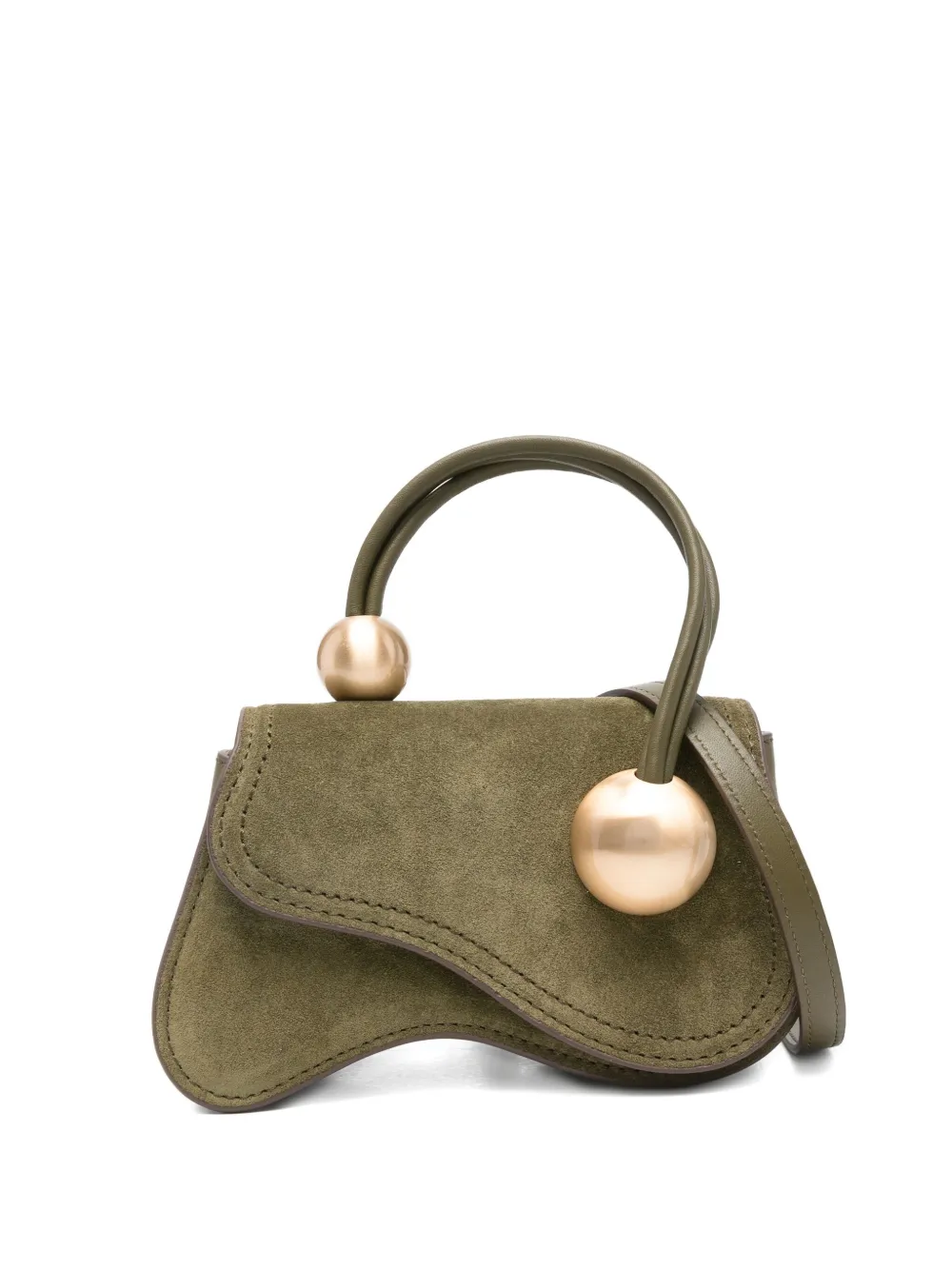 Сумка-тоут из изогнутой замши с декором Cult Gaia, зеленый
Сумка-тоут из изогнутой замши с декором Cult Gaia, зеленый