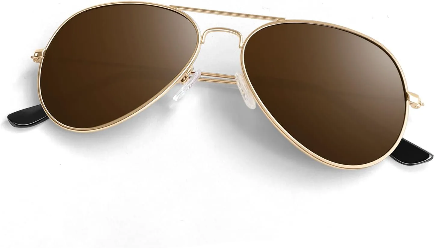 Солнцезащитные очки «Пилот» для мужчин и женщин, легкая металлическая оправа, поляризованные, защита от УФ-излучения UV400 ANZIW, A Gold Frame/ Brown Lens
Солнцезащитные очки «Пилот» для мужчин и женщин, легкая металлическая оправа, поляризованные, защита от УФ-излучения UV400 ANZIW, A Gold Frame/ Brown Lens