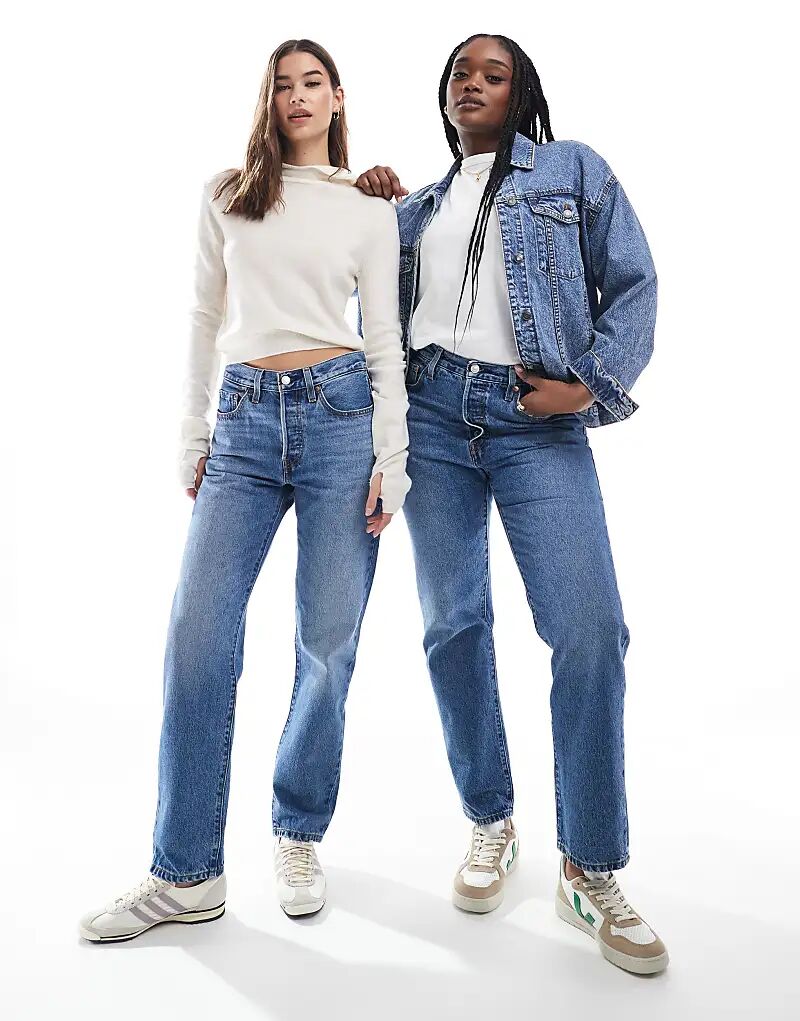 501 прямые укороченные джинсы средне-синего цвета Levi's
501 прямые укороченные джинсы средне-синего цвета Levi's