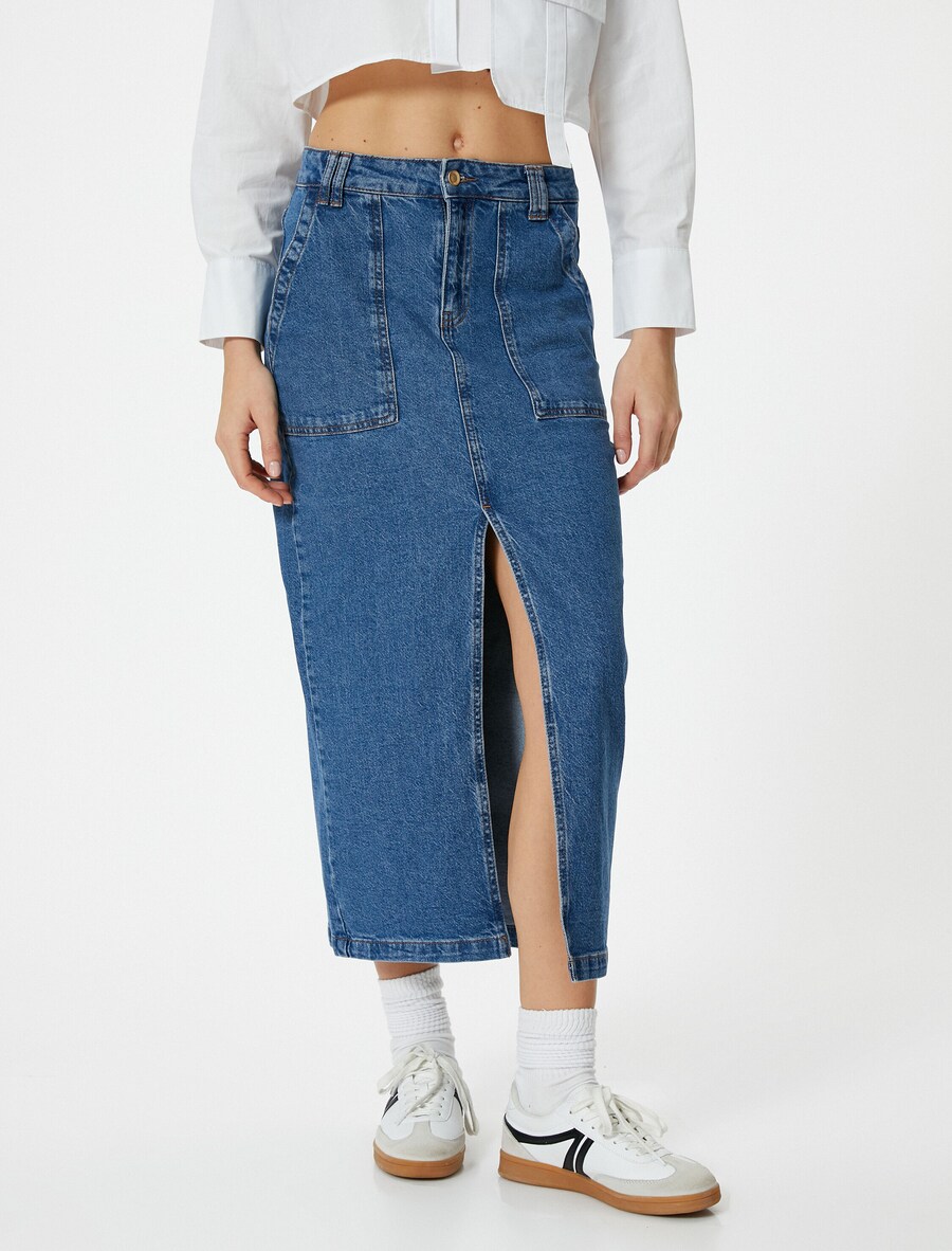 Юбка макси Koton Skirt, синий деним
Юбка макси Koton Skirt, синий деним