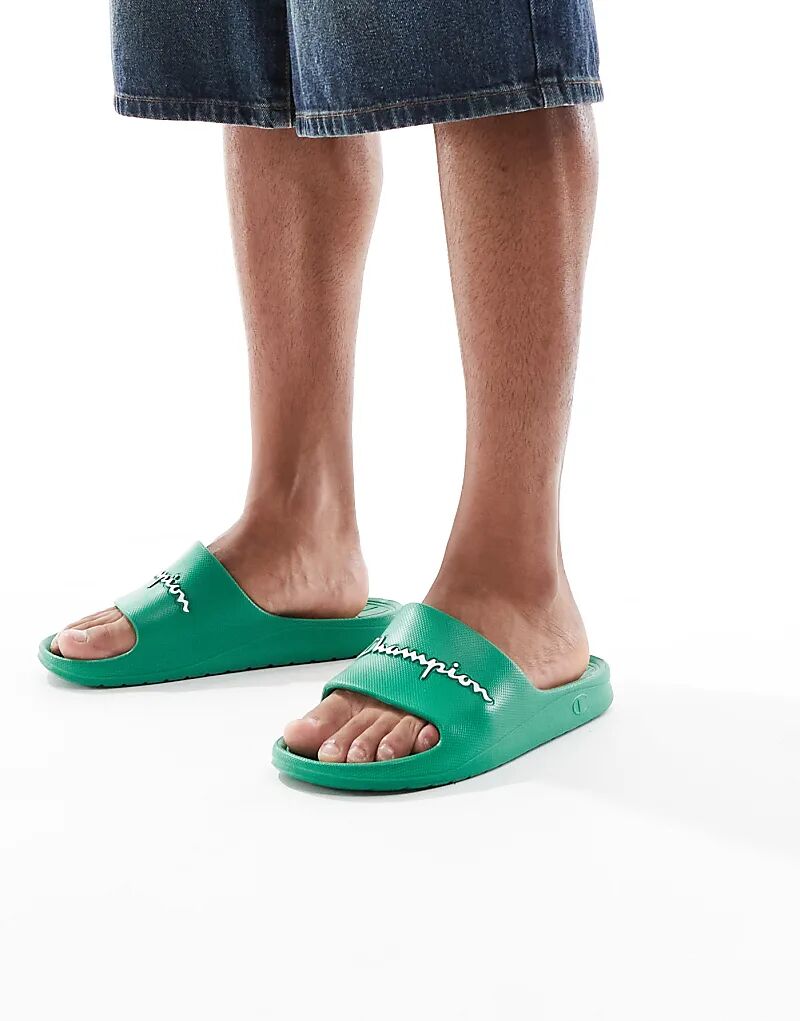 Шлепанцы Champion Cabana зеленого цвета 
Шлепанцы Champion Cabana зеленого цвета