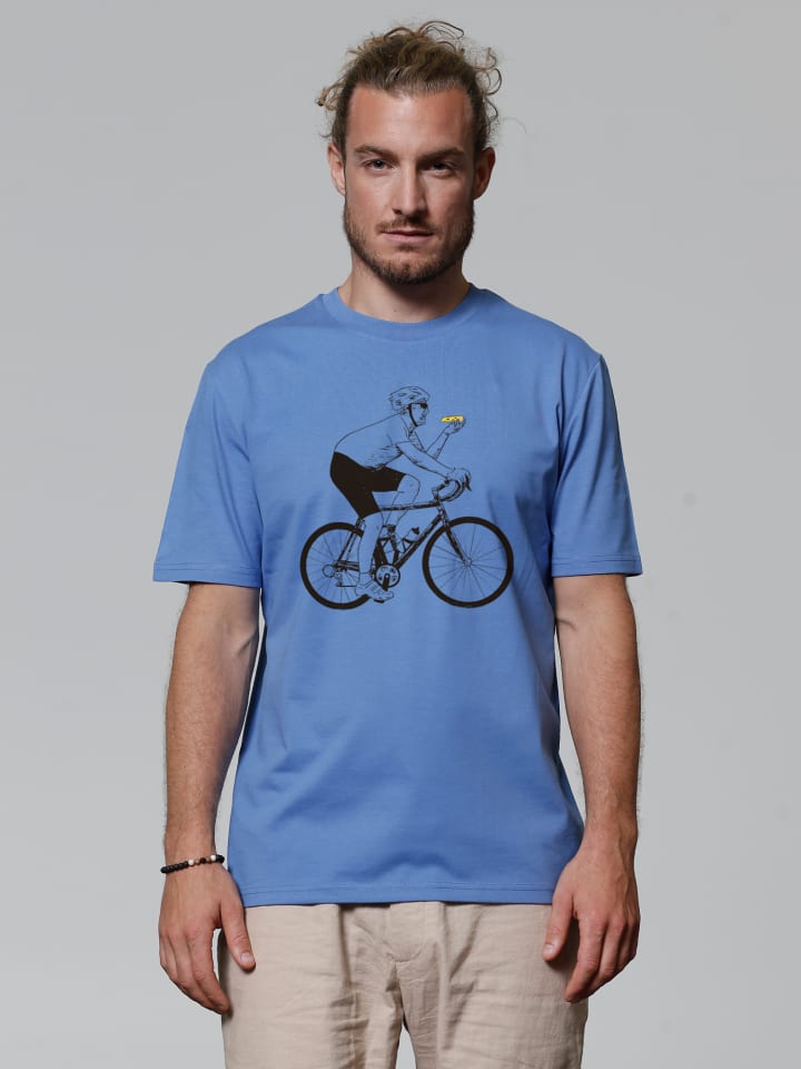 Футболка wat Apparel T-Shirt Fahrrad und Pizza, цвет Bright Blue 
Футболка wat Apparel T-Shirt Fahrrad und Pizza, цвет Bright Blue