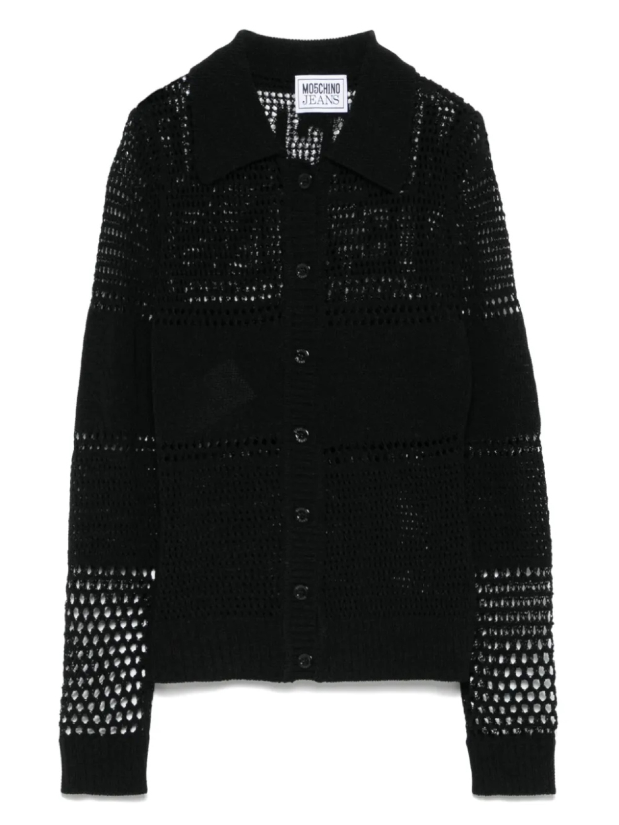 Рубашка крючком из хлопковой смеси MOSCHINO JEANS, черный 
Рубашка крючком из хлопковой смеси MOSCHINO JEANS, черный