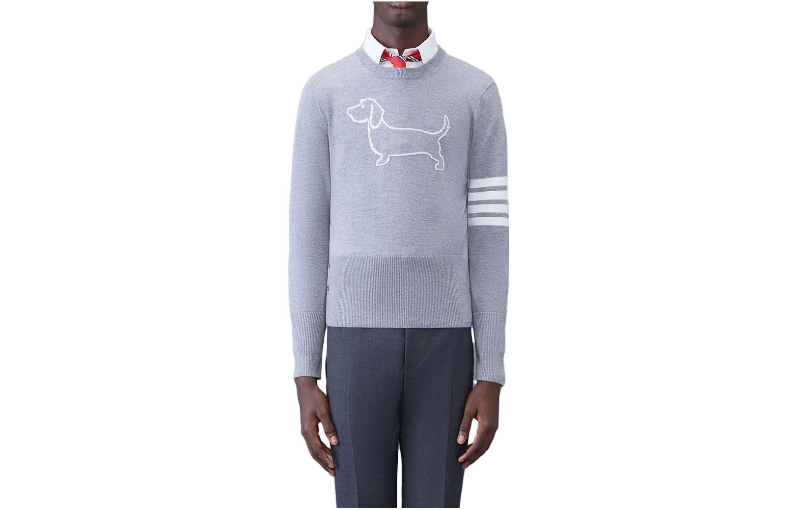 Джемпер с четырёхполосным принтом THOM BROWNE, серый
Джемпер с четырёхполосным принтом THOM BROWNE, серый