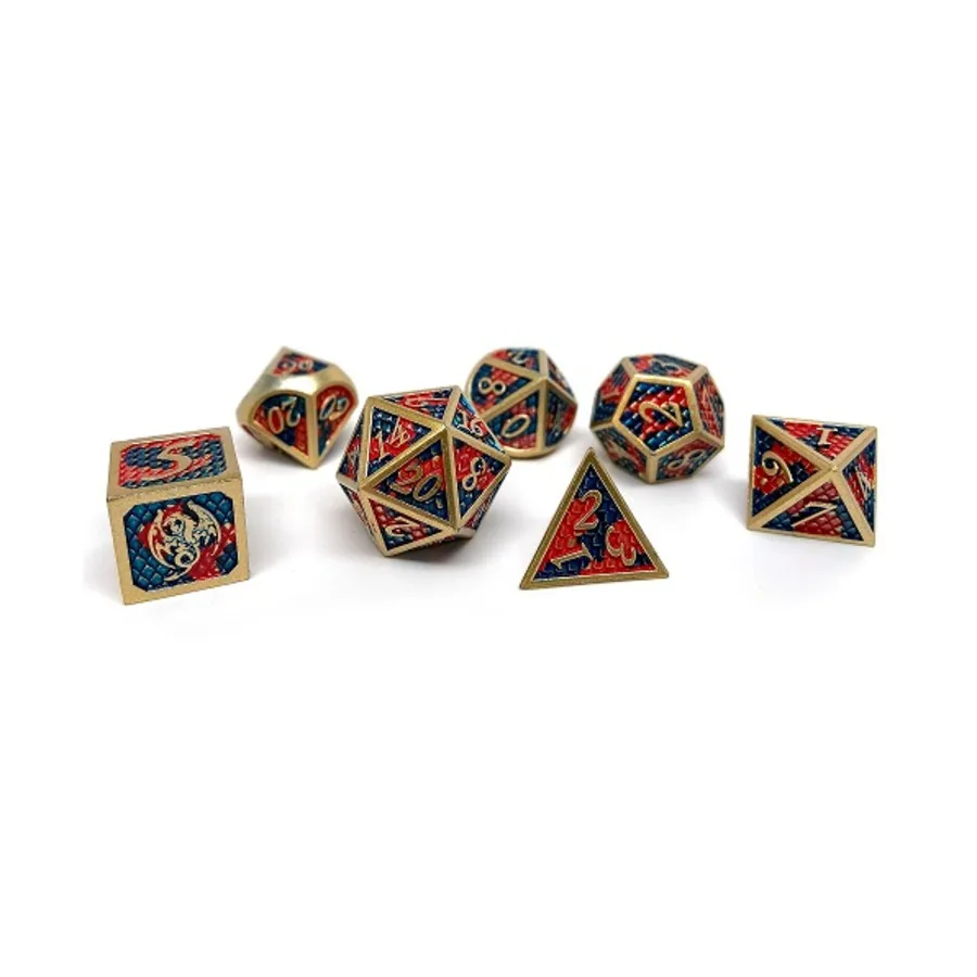 Полигональный набор из чешуи дракона — хаотичный с окантовкой (7), Dice - Metal 7 Piece Poly Sets (Easy Roller Dice)
Полигональный набор из чешуи дракона — хаотичный с окантовкой (7), Dice - Metal 7 Piece Poly Sets (Easy Roller Dice)
