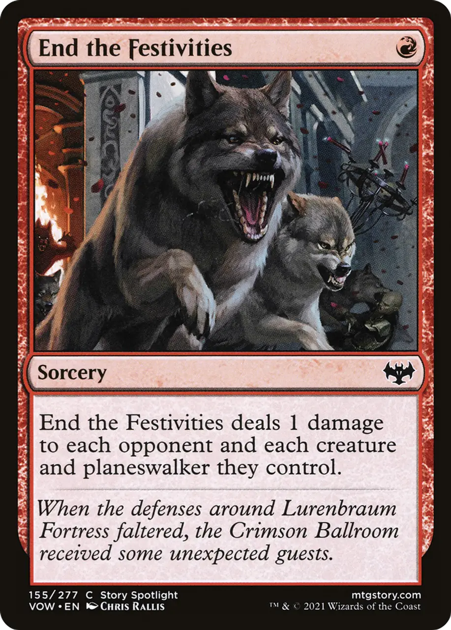 Карточная игра End the Festivities (VOW-155) - Innistrad: Crimson Vow
Карточная игра End the Festivities (VOW-155) - Innistrad: Crimson Vow