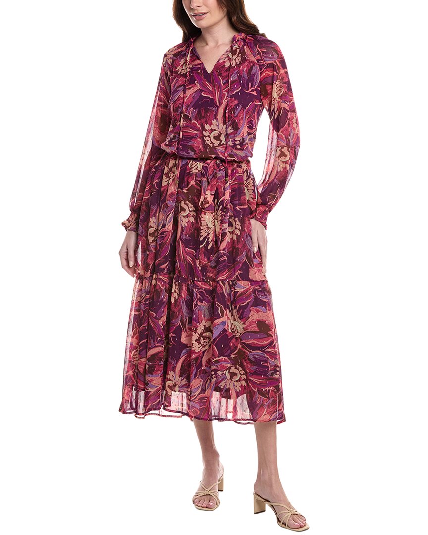 FATE Абстрактный принт Шифон Многоярусное Макси-платье, фиолетовый 
FATE Абстрактный принт Шифон Многоярусное Макси-платье, фиолетовый