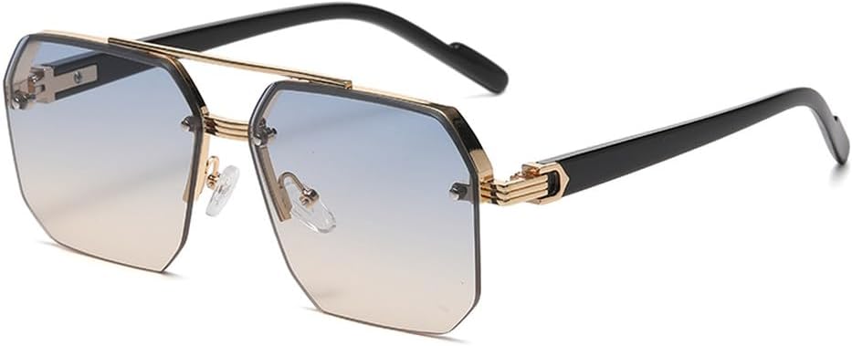 Мужские металлические солнцезащитные очки в полуободковой оправе, повседневные, модные, в стиле ретро, для занятий спортом на открытом воздухе TKKTLLT, Blue Gradient Yellow
Мужские металлические солнцезащитные очки в полуободковой оправе, повседневные, модные, в стиле ретро, для занятий спортом на открытом воздухе TKKTLLT, Blue Gradient Yellow