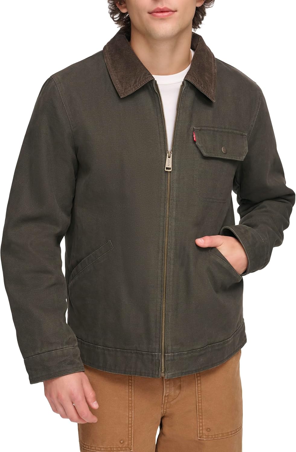 Куртка Levi's Workwear из хлопчатобумажной ткани с вельветовым воротником и воротником Depot, Olive
Куртка Levi's Workwear из хлопчатобумажной ткани с вельветовым воротником и воротником Depot, Olive