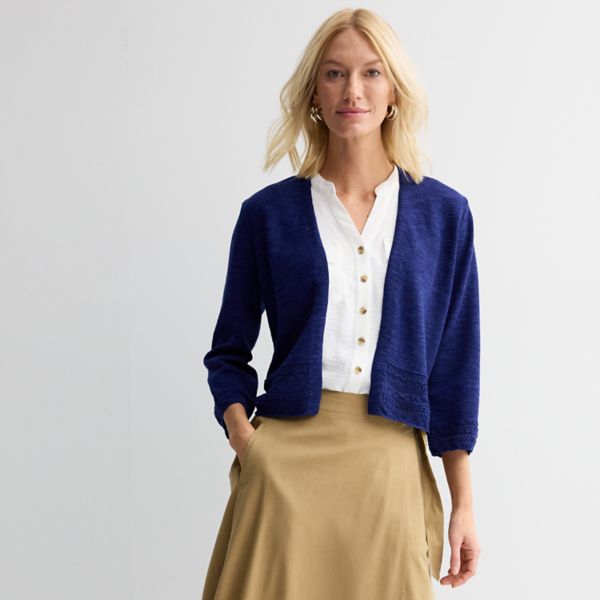 Кардиган с кружевной отделкой в рубчик Croft & Barrow, цвет felix navy
Кардиган с кружевной отделкой в рубчик Croft & Barrow, цвет felix navy