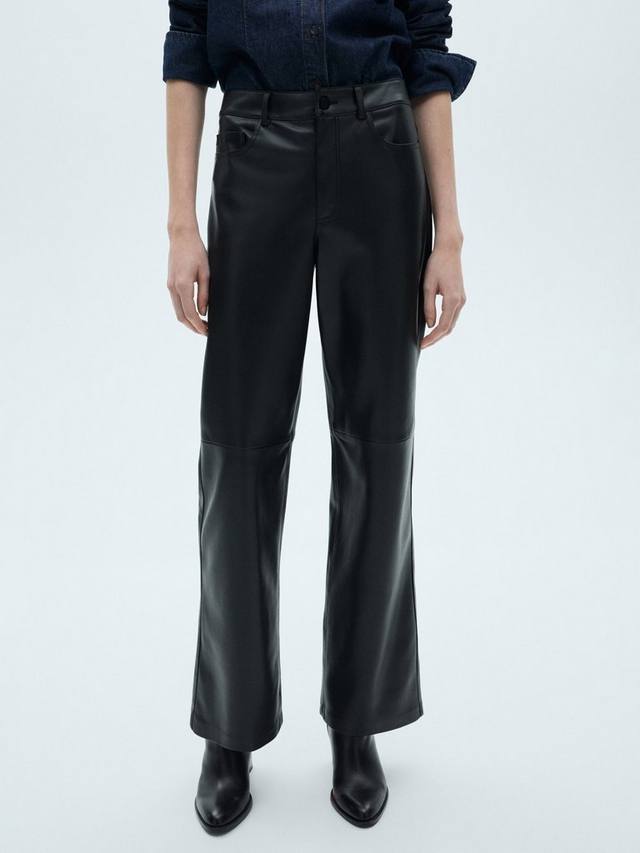 Брюки из искусственной кожи с высокой талией Mango, черный
Брюки из искусственной кожи с высокой талией Mango, черный