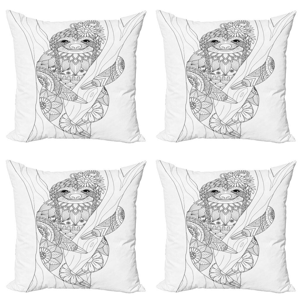 Комплект чехлов для подушек ABAKUHAUS Sloth (4 предмета), детали с цветами животных, современная двусторонняя цифровая печать, 60 см x 60 см, черный и белый
Комплект чехлов для подушек ABAKUHAUS Sloth (4 предмета), детали с цветами животных, современная двусторонняя цифровая печать, 60 см x 60 см, черный и белый