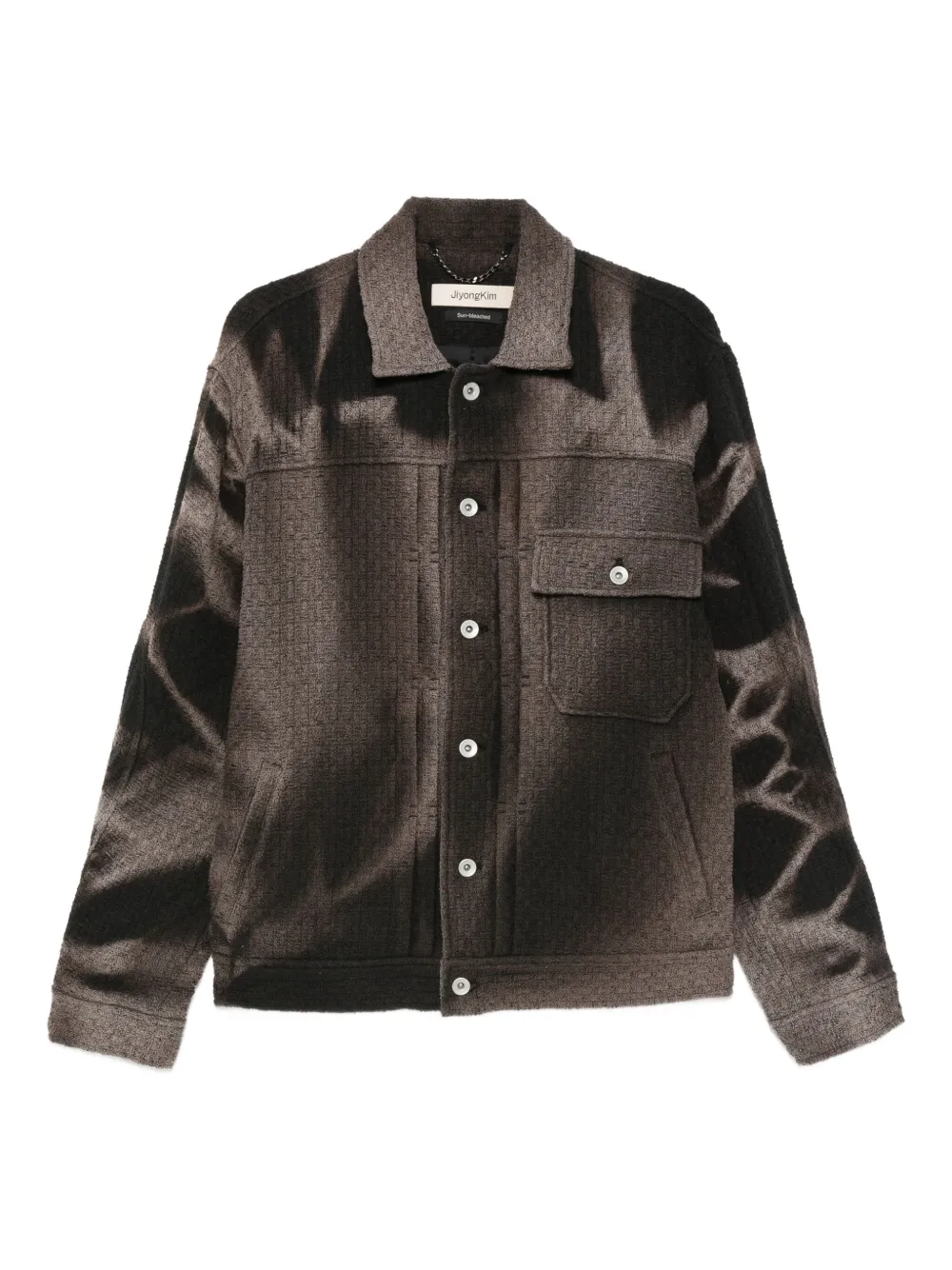 Фактурная куртка-рубашка на пуговицах Jiyongkim, черный 
Фактурная куртка-рубашка на пуговицах Jiyongkim, черный