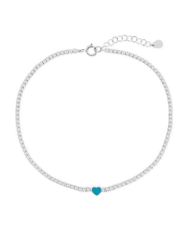 Теннисный браслет на лодыжку из стерлингового серебра с эмалевым сердцем и фианитами - бирюза Simona, turquoise
Теннисный браслет на лодыжку из стерлингового серебра с эмалевым сердцем и фианитами - бирюза Simona, turquoise