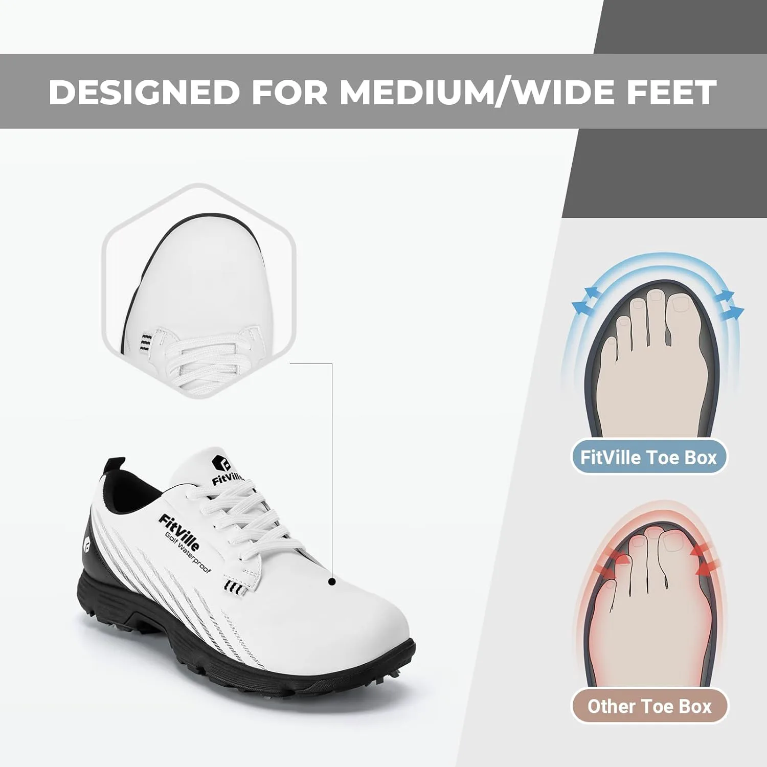 Мужские гольф-кроссовки FitVille Wide, водонепроницаемые, легкие, с шипами, дополнительной амортизацией для плоскостопия, поддержкой свода стопы и облегчением боли в пятке, черный
Мужские гольф-кроссовки FitVille Wide, водонепроницаемые, легкие, с шипами, дополнительной амортизацией для плоскостопия, поддержкой свода стопы и облегчением боли в пятке, черный