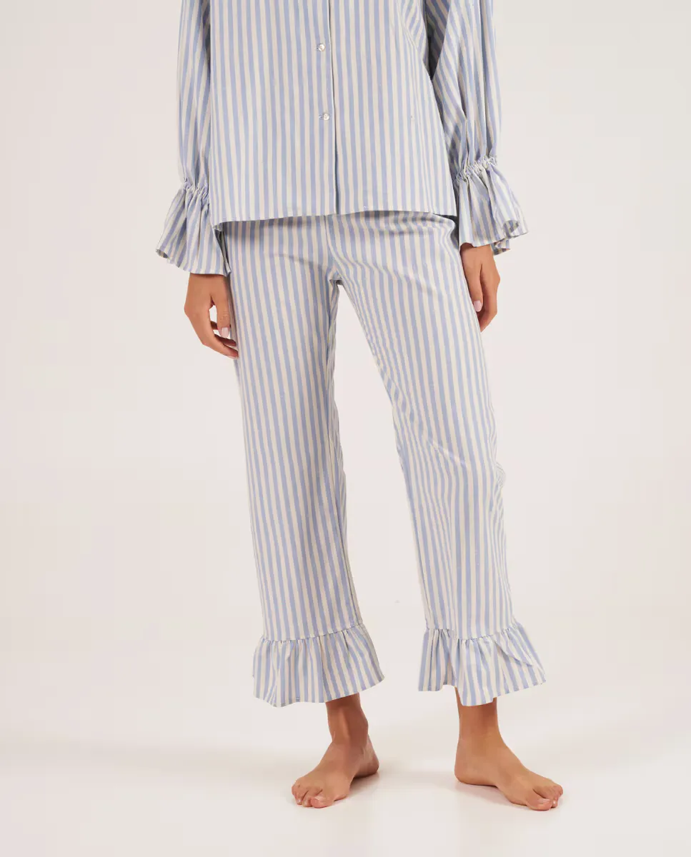 Женские брюки с синими полосками, длинными рукавами и оборкой на щиколотке Bohodot, синий
Женские брюки с синими полосками, длинными рукавами и оборкой на щиколотке Bohodot, синий