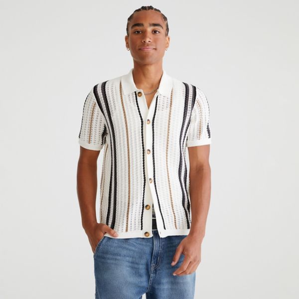 Мужская рубашка-свитер на пуговицах Aeropostale, цвет tofu 
Мужская рубашка-свитер на пуговицах Aeropostale, цвет tofu