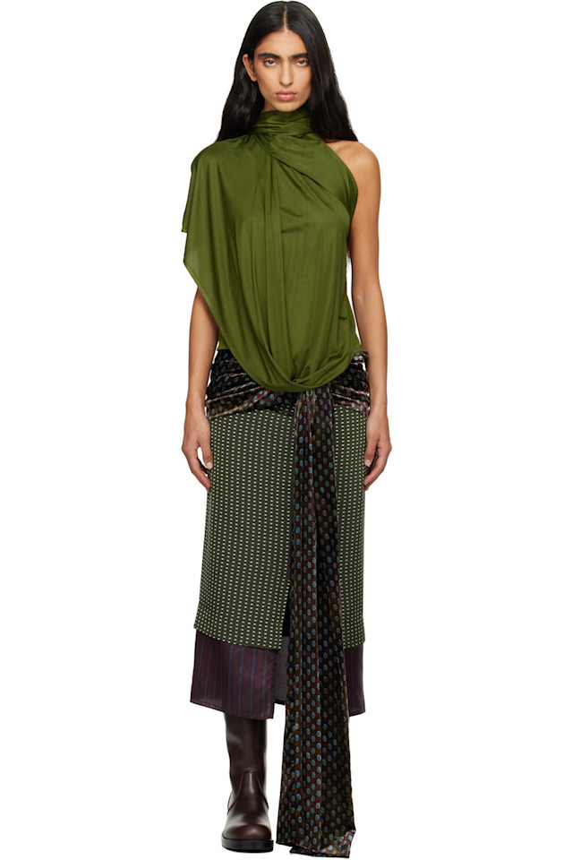 Драпированный топ Dries Van Noten, зеленый
Драпированный топ Dries Van Noten, зеленый