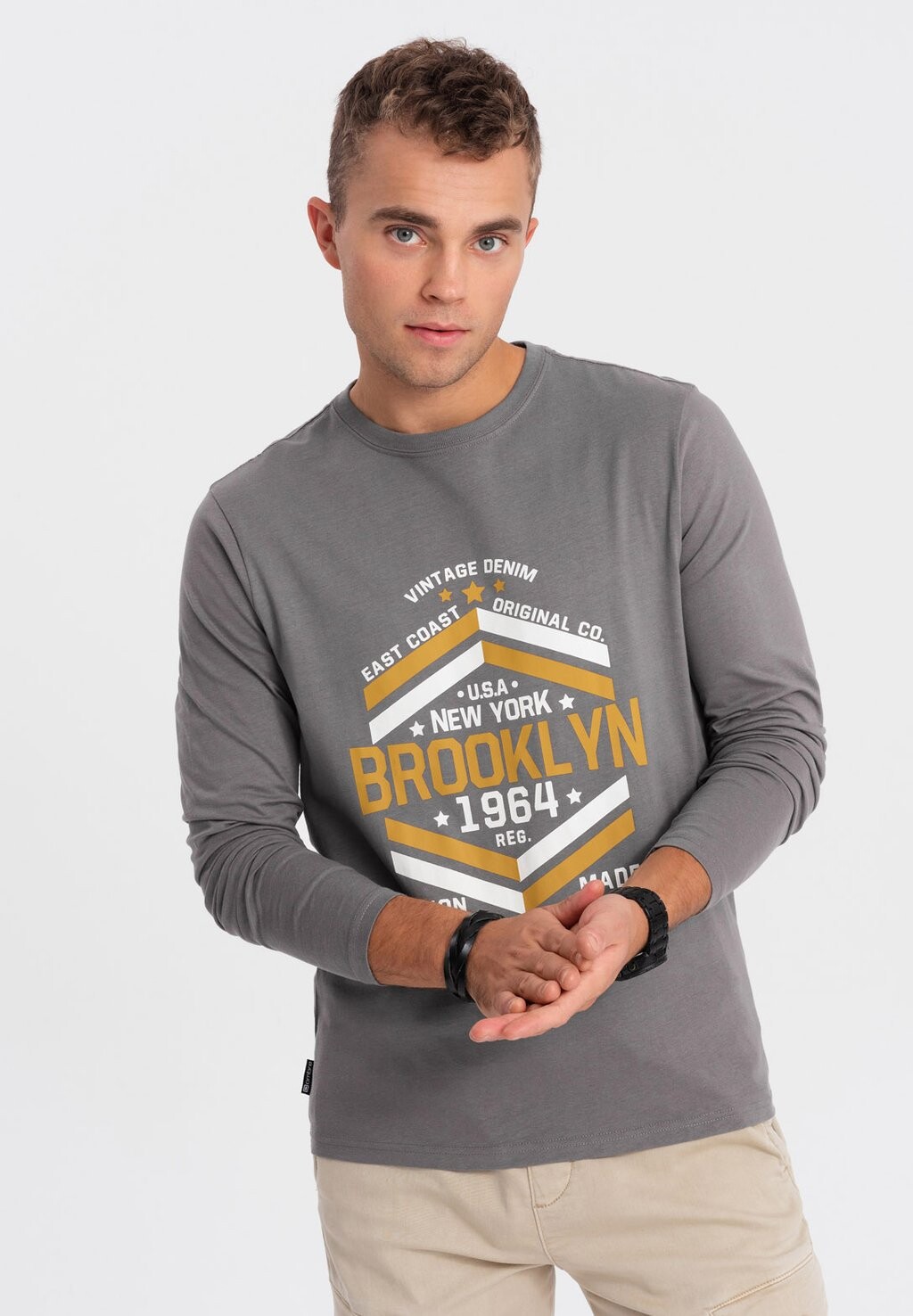 Рубашка с длинным рукавом WITH COLLEGE PRINT Ombre, цвет grey 
Рубашка с длинным рукавом WITH COLLEGE PRINT Ombre, цвет grey