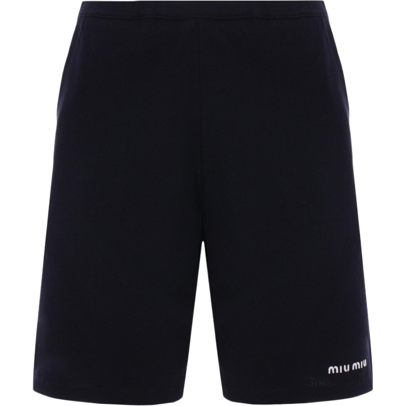 Шорты с вышитым логотипом MIU MIU, синий
Шорты с вышитым логотипом MIU MIU, синий
