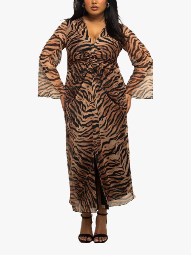 Платье миди с тигровым принтом и сетчатой вставкой FASHION SZN Curve, Brown/Multi
Платье миди с тигровым принтом и сетчатой вставкой FASHION SZN Curve, Brown/Multi